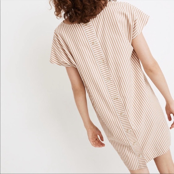 NWT Madewell Button Back Easy Stripe Dress XS - Picture 2 of 3